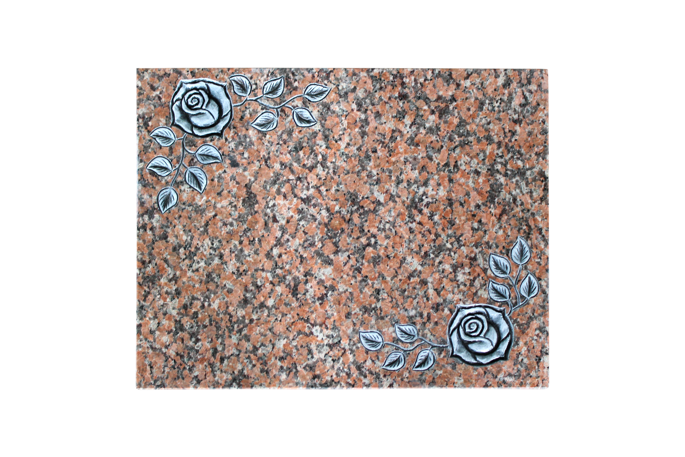 Liegestein, liegender Grabstein mit Rosen Ornament