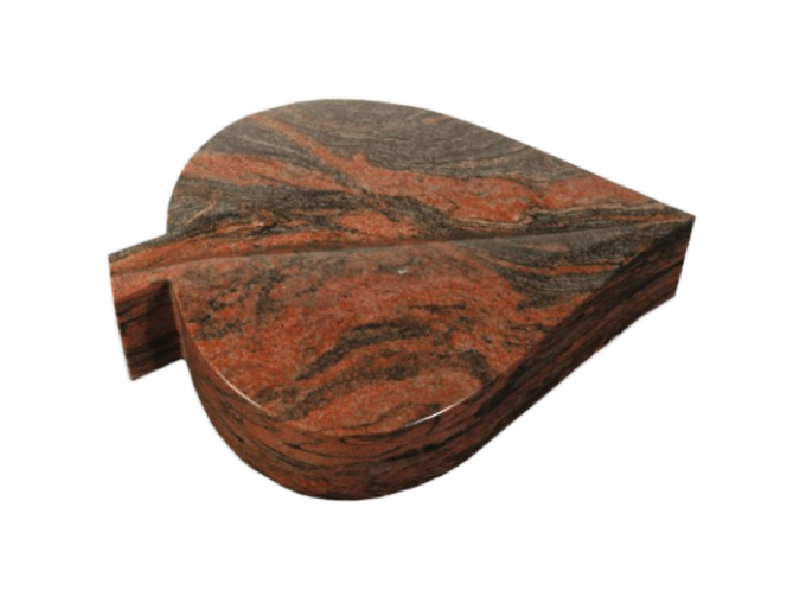 Liegestein, liegender Grabstein in Form von Blatt aus Aruba